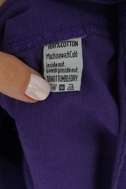T-shirt da uomo Superdry M in cotone viola con grafica n. 3 slim fit