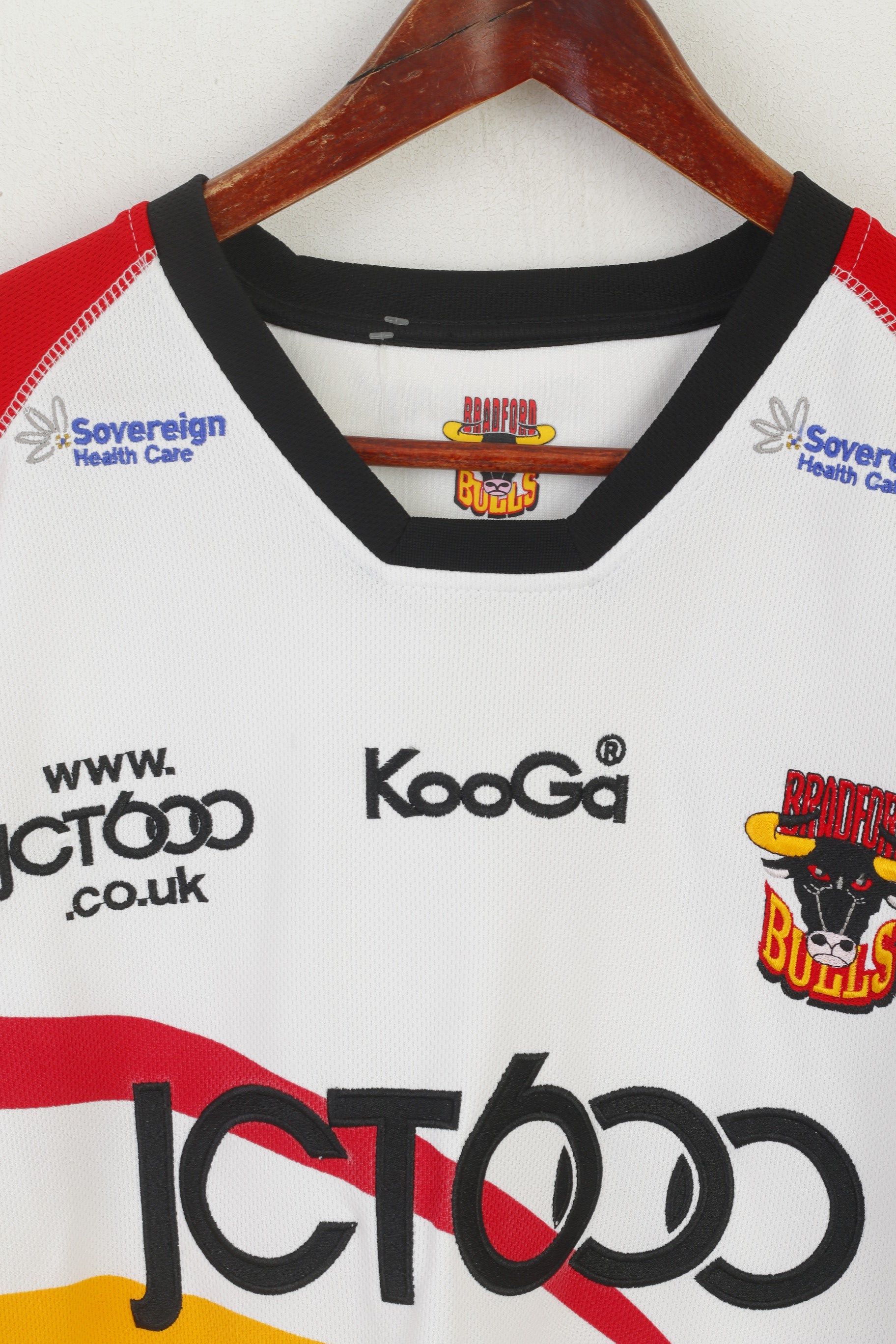Bradford Bulls Official Men L Shirt Blanc Rugby League Jamie Langley 2010 Jersey Top