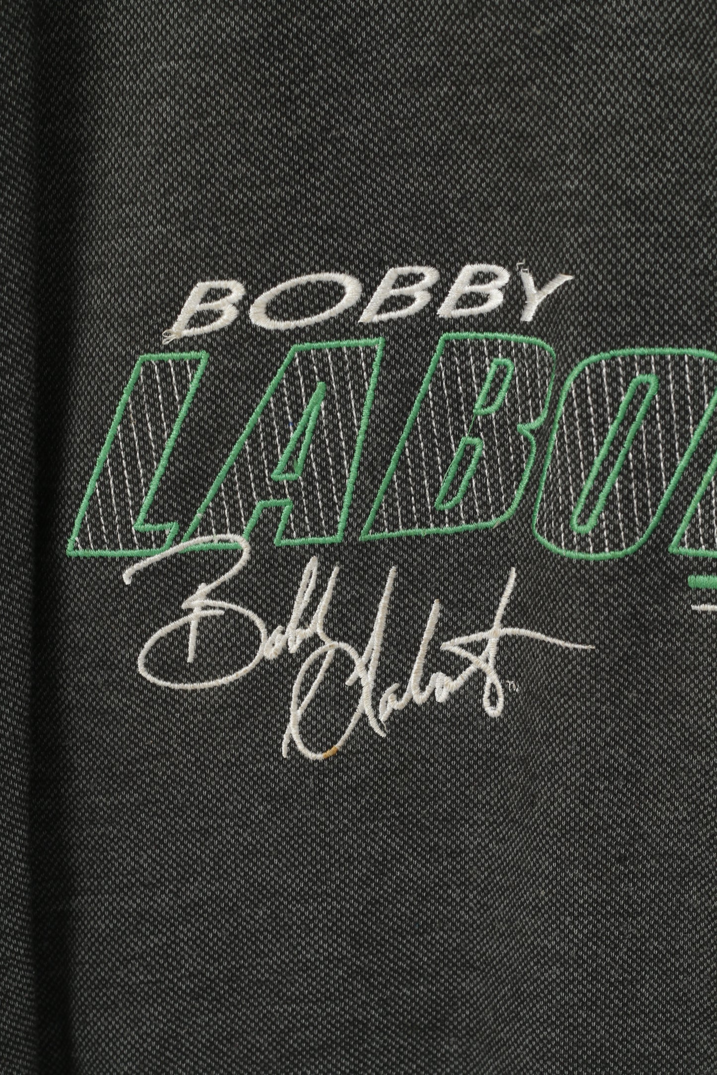 Cadre Athetlic Men L (XXL) Sweatshirt Grey Vintage Bobby Labonte Cotton Zip Neck Top
