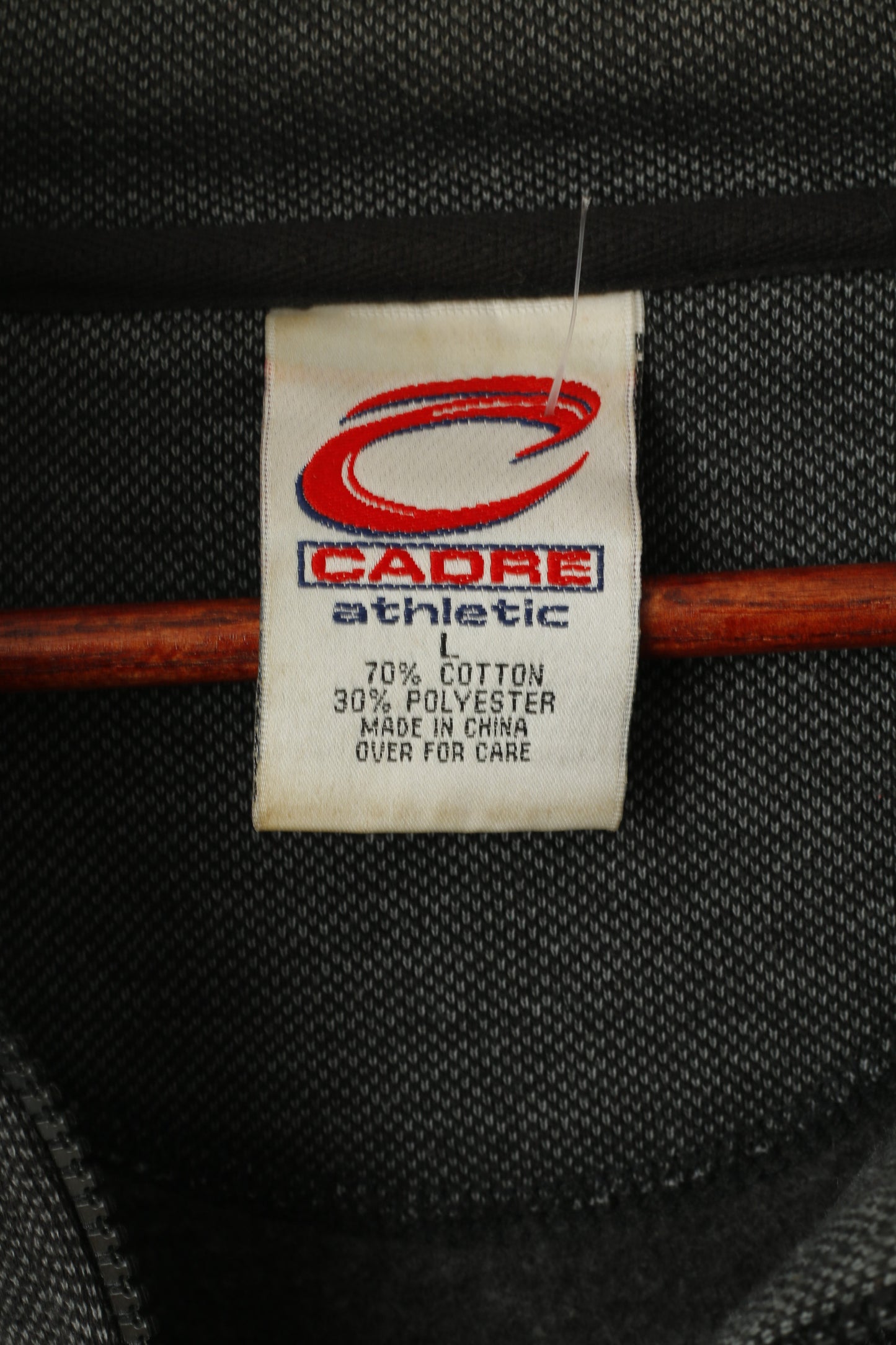 Cadre Athetlic Men L (XXL) Sweatshirt Grey Vintage Bobby Labonte Cotton Zip Neck Top