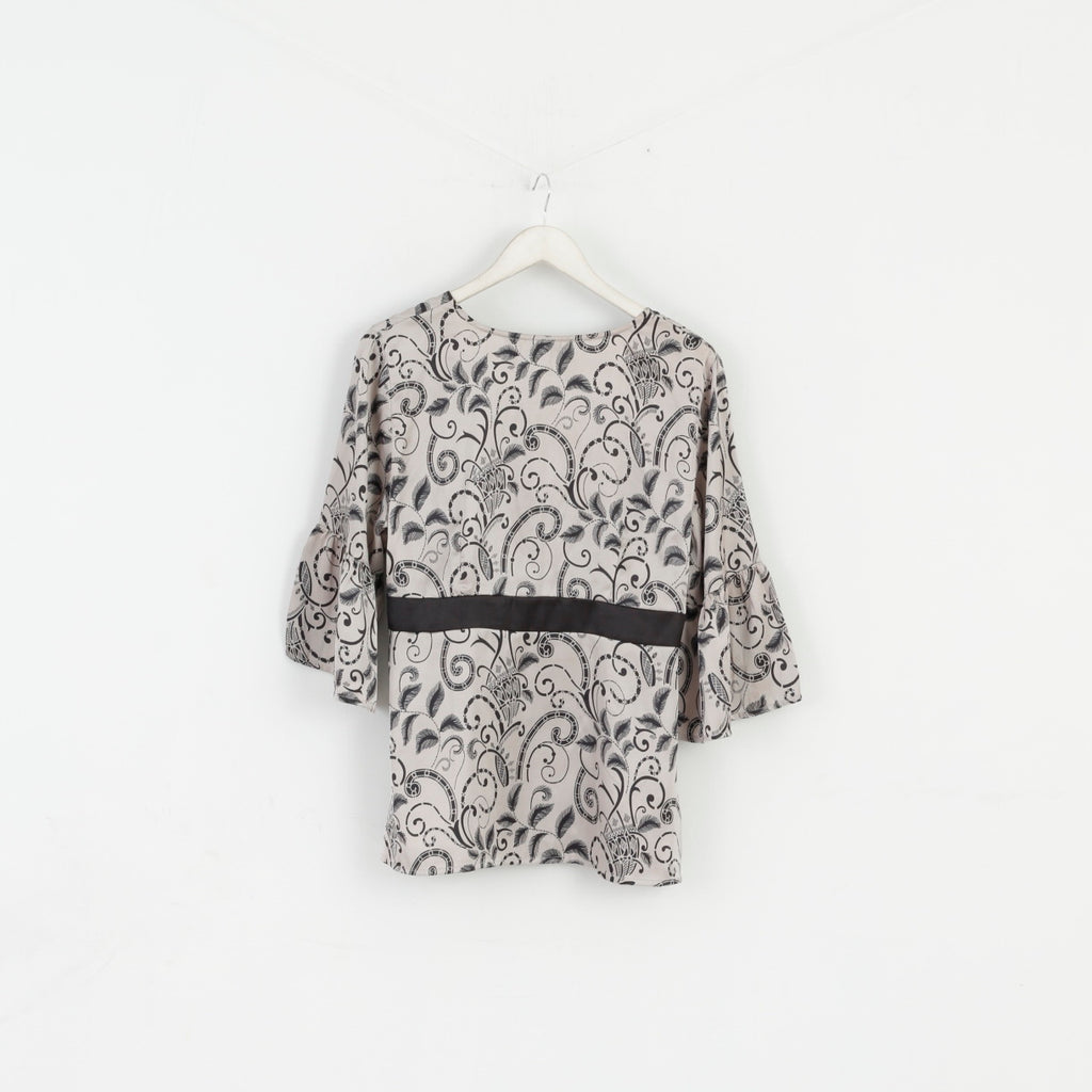 Jeff Banks Collection Womens 16 L Shirt Silver Thin Material Shiny Party Top