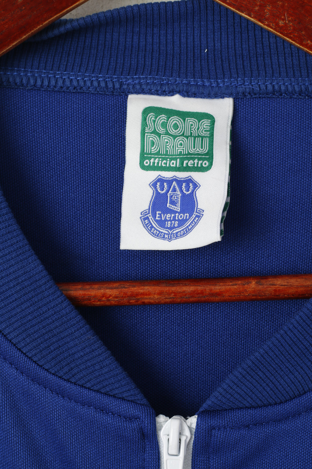Score Draw Men XXL Sweatshirt Blue Everton Football Zip Up Shiny Track Top