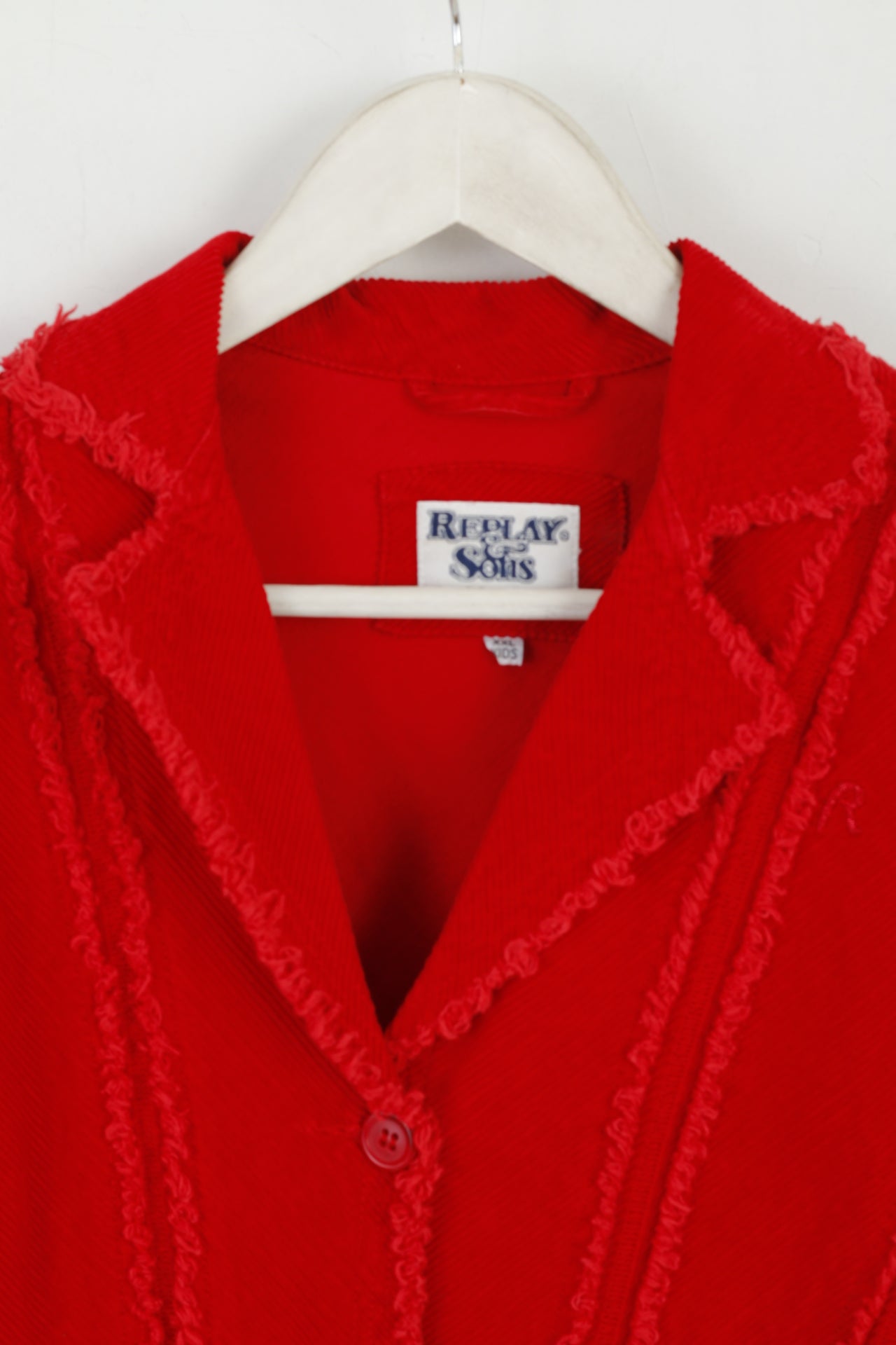 Replay & Sons Girls XXL 16 Age Blazer Red Jacket Cotton Corduroy Top