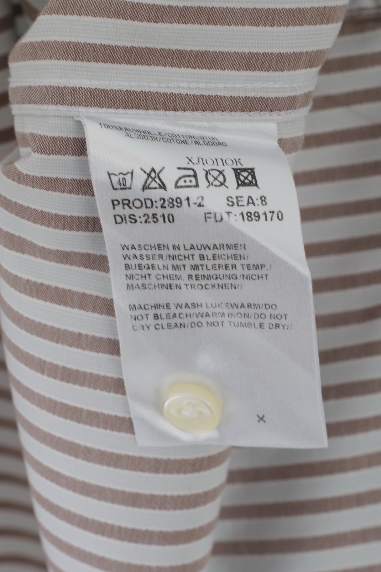 Hugo Boss Camicia casual da uomo 42 16,5 L Top regolare a maniche lunghe in cotone a righe marrone