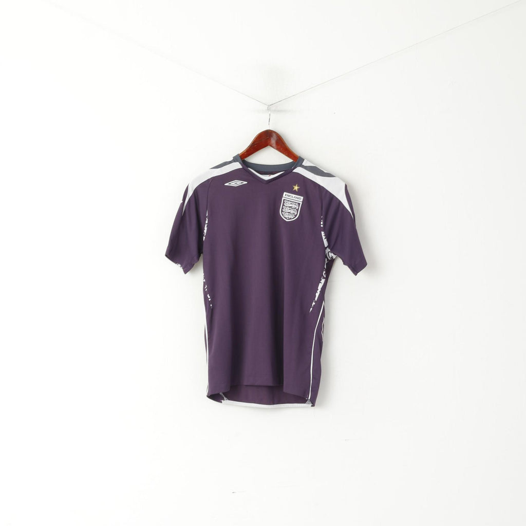 Umbro Boys 158 12 Age Shirt Purple England Football Jersey Top 2007-09