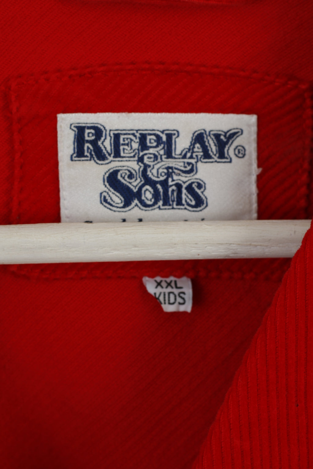 Replay & Sons Girls XXL 16 Age Blazer Red Jacket Cotton Corduroy Top