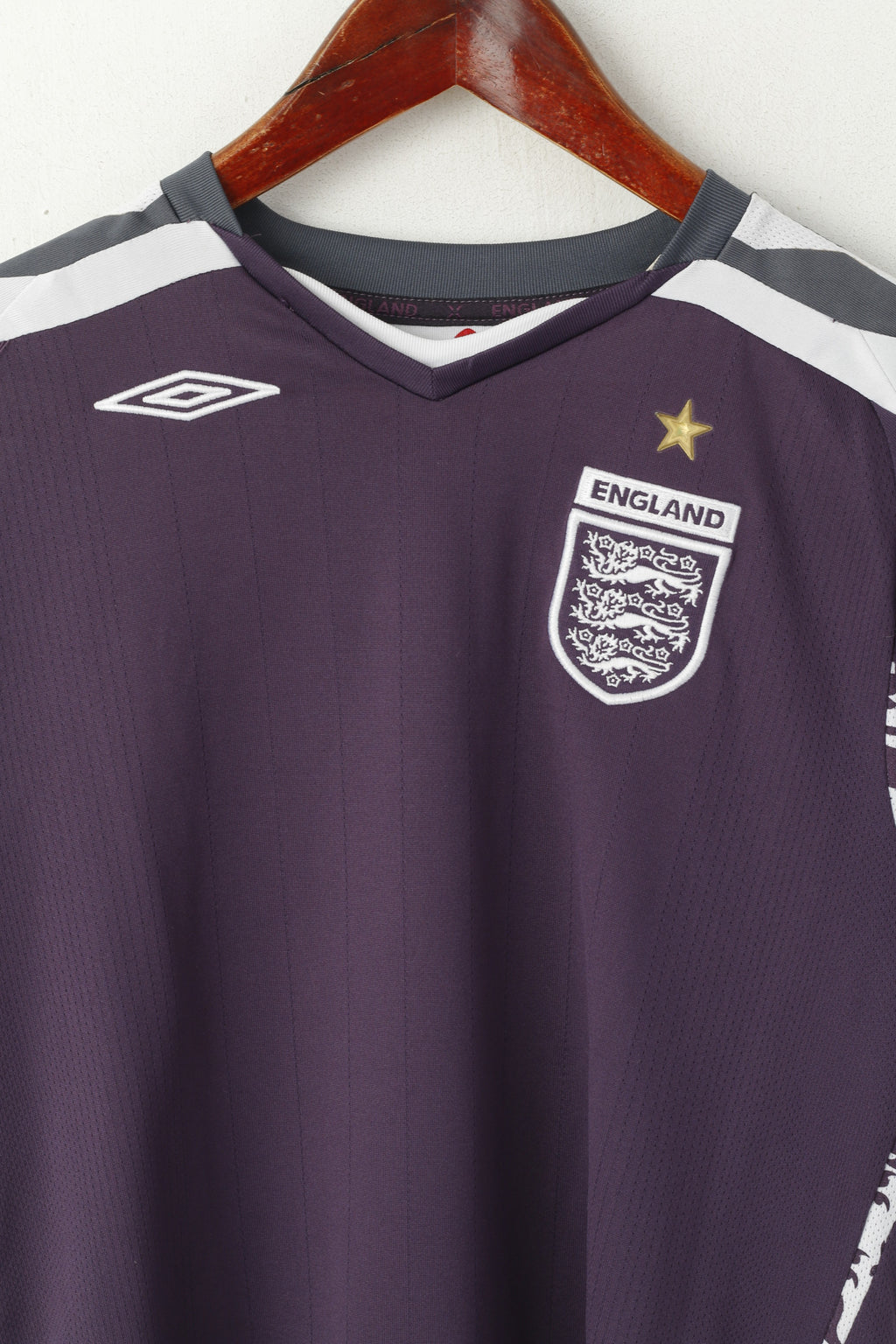 Umbro Boys 158 12 Age Shirt Purple England Football Jersey Top 2007-09