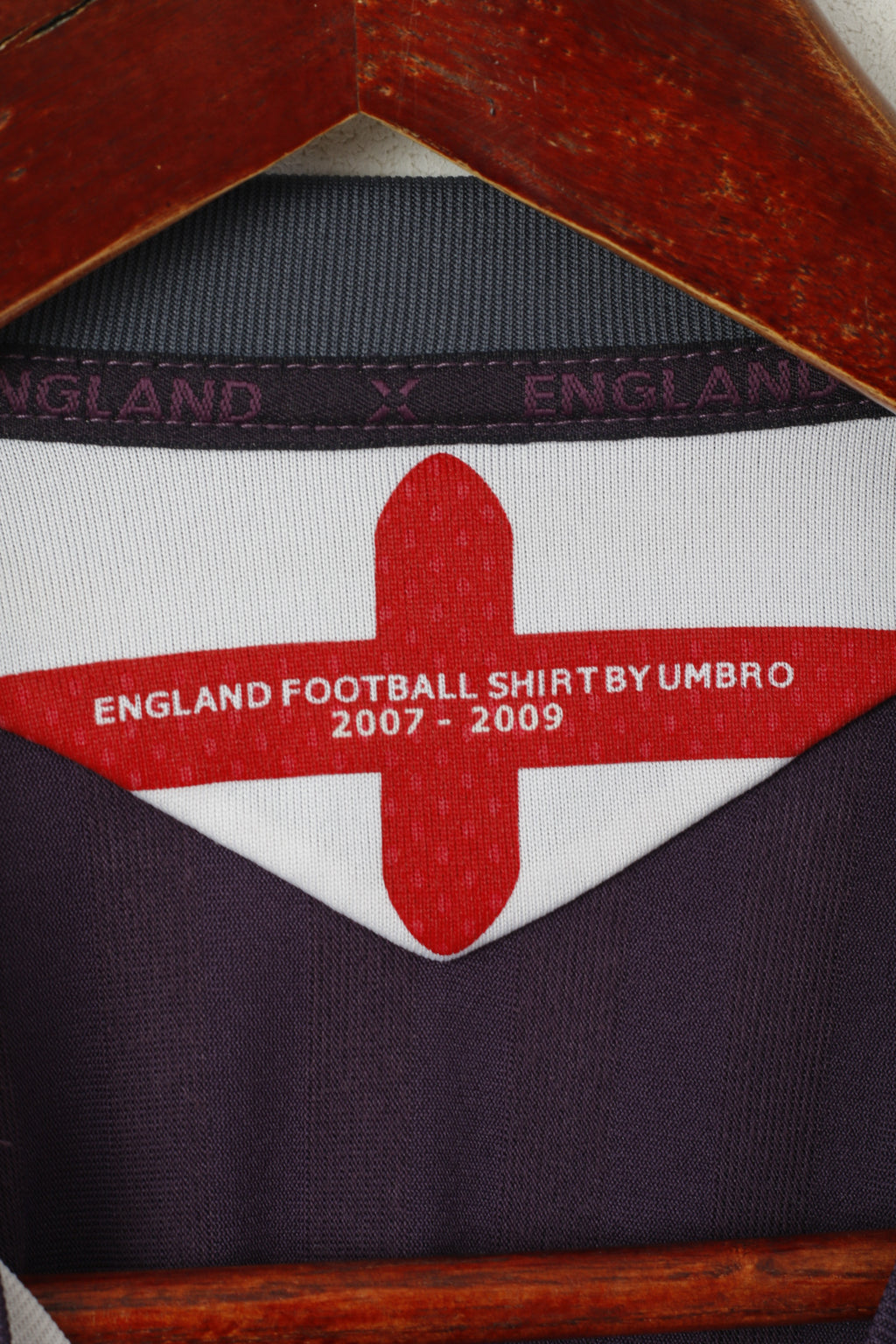Umbro Boys 158 12 Age Shirt Purple England Football Jersey Top 2007-09