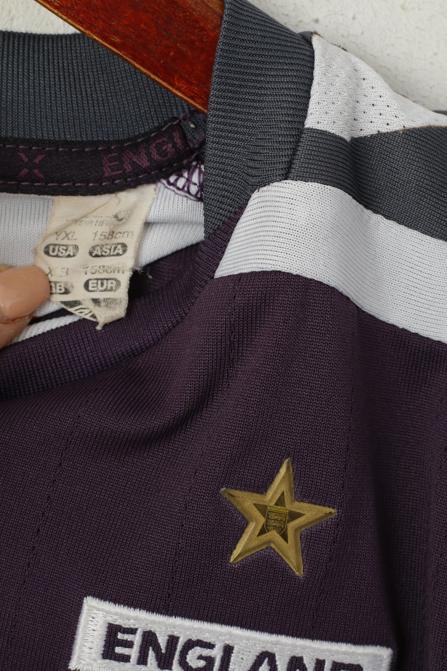 Umbro Boys 158 12 Age Shirt Purple England Football Jersey Top 2007-09