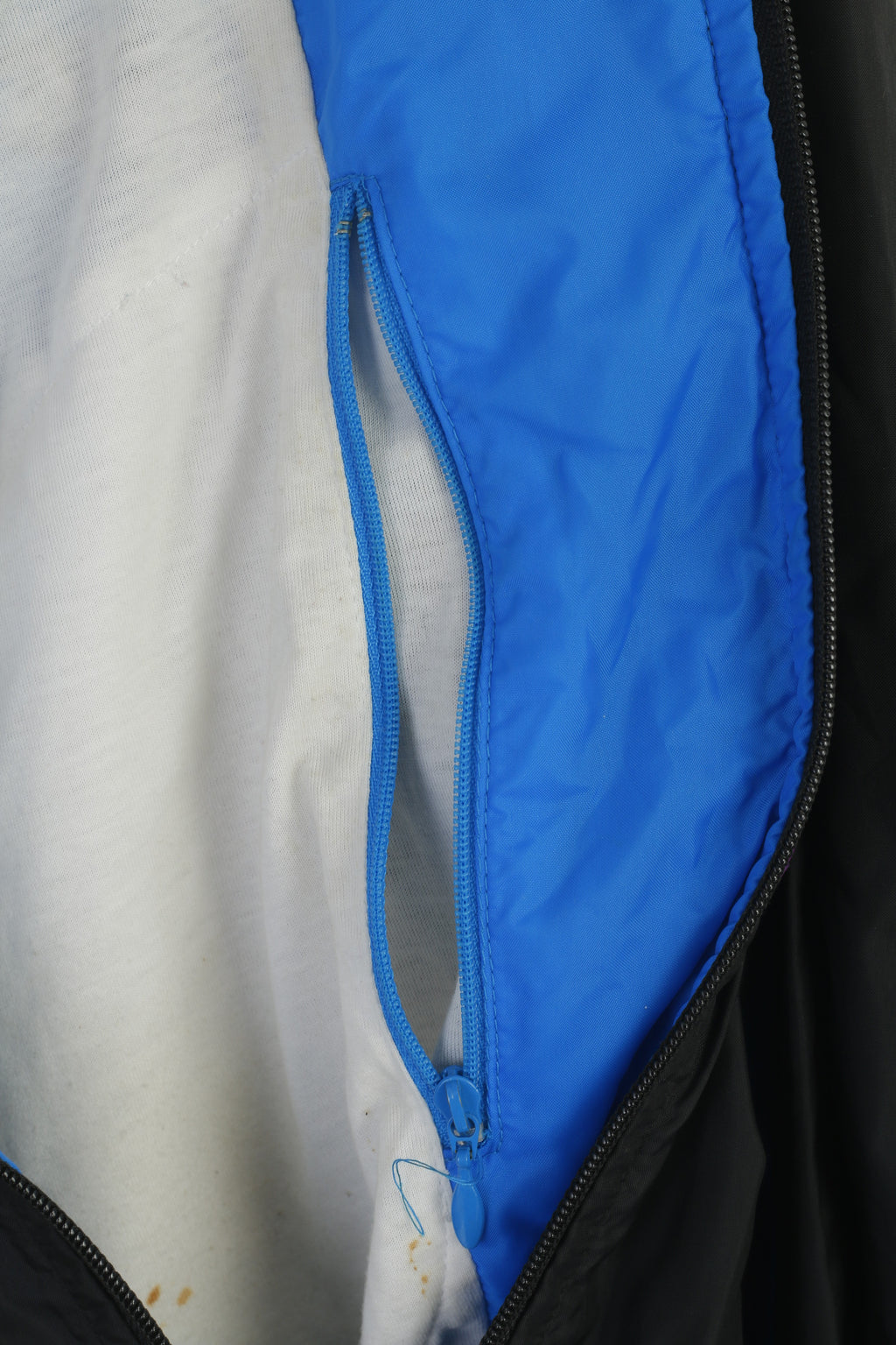 Giacca Nike da uomo XL nera vintage bomber lucida con zip intera abbigliamento sportivo anni '90 top sportivo