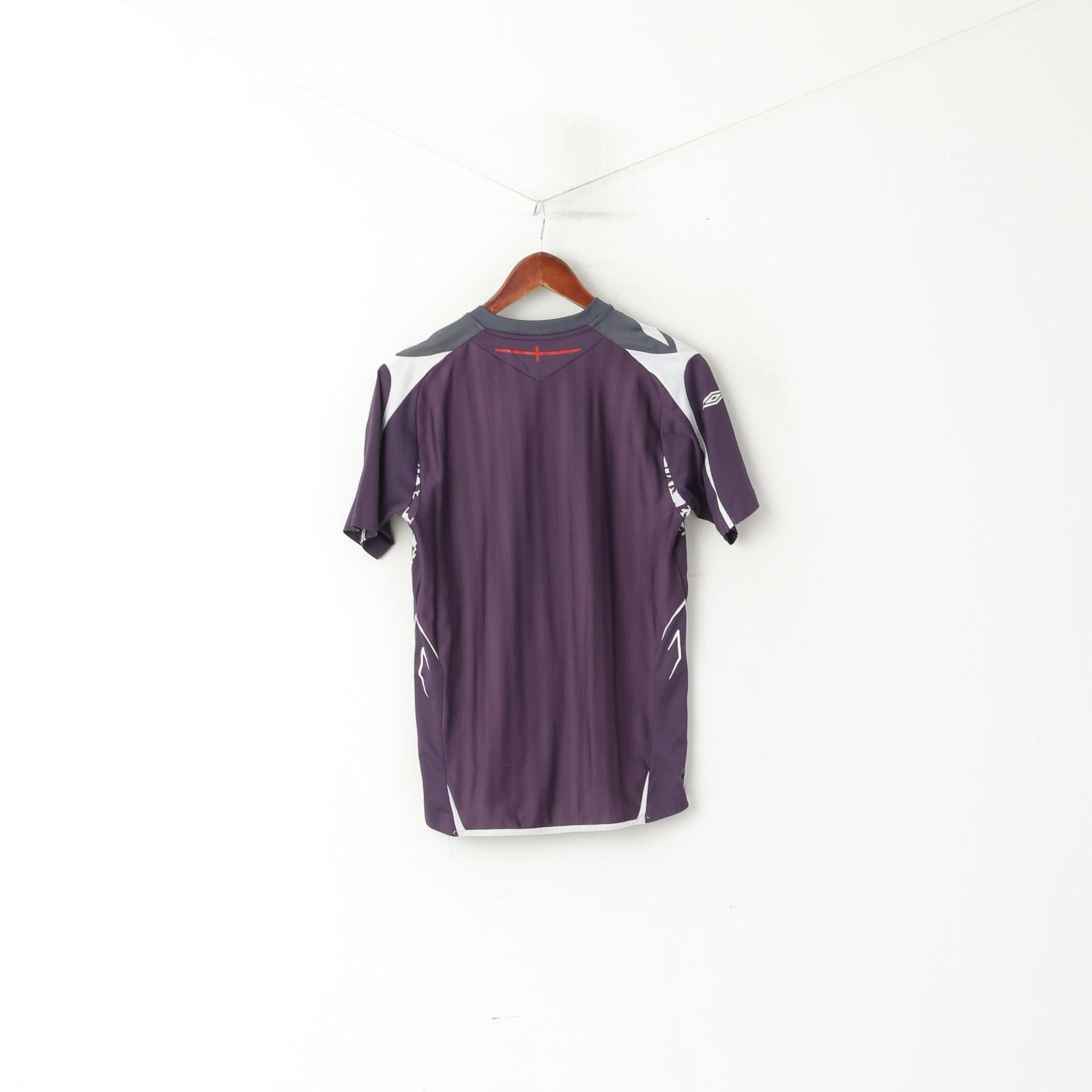 Umbro Boys 158 12 Age Shirt Purple England Football Jersey Top 2007-09