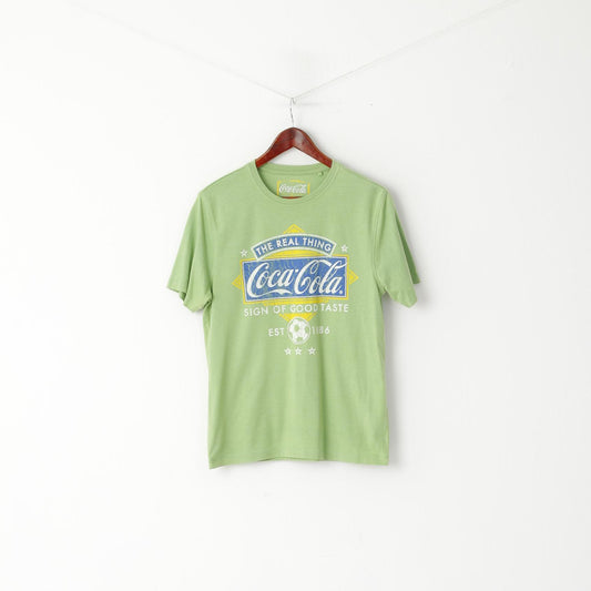 George Men S T-shirt verde Coca Cola grafica girocollo in cotone