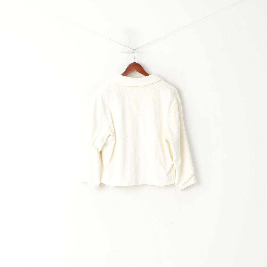 Jones New York Camicetta da donna L Crema Cropped Cotton Floral Sport Petite Blazer