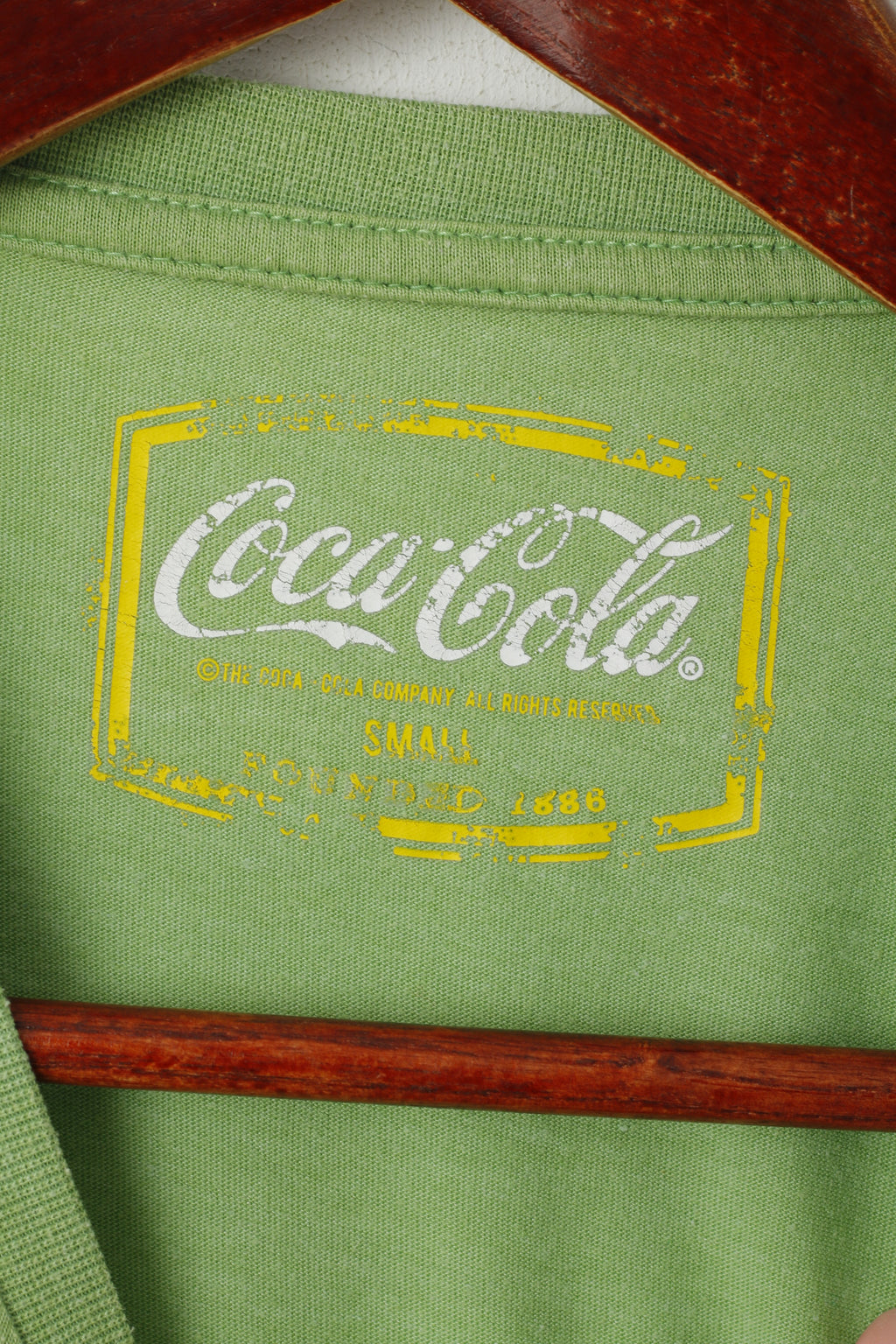 George Men S T-shirt verde Coca Cola grafica girocollo in cotone