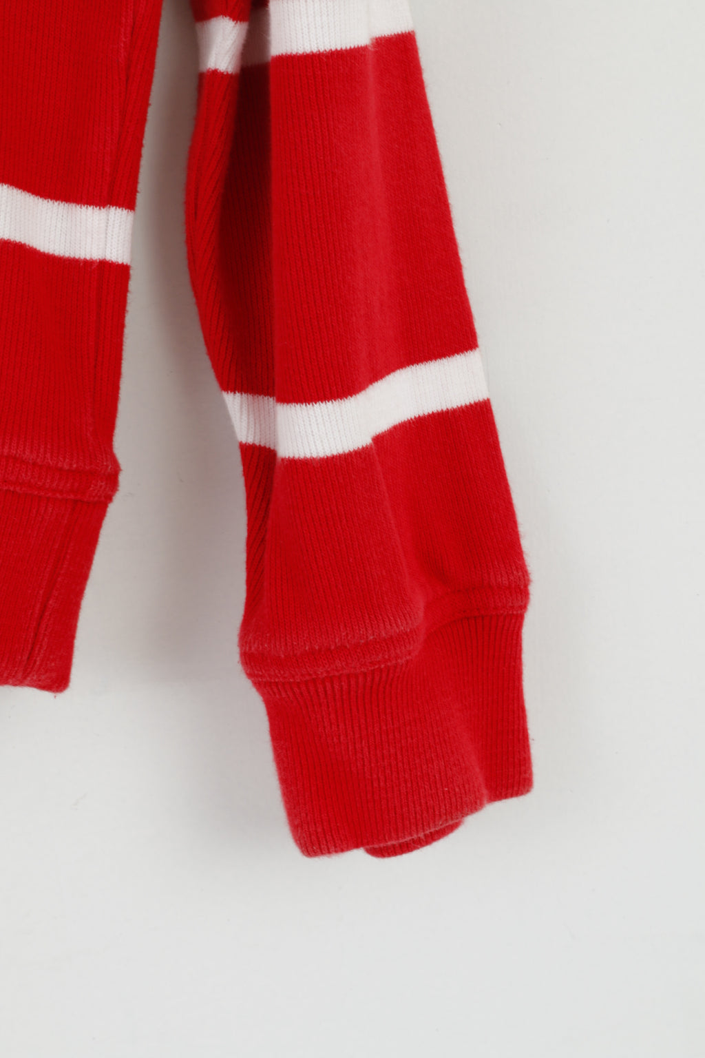 Pierre Cardin Men M Jumper Red Striped Cotton French Style Zip Neck Sweater