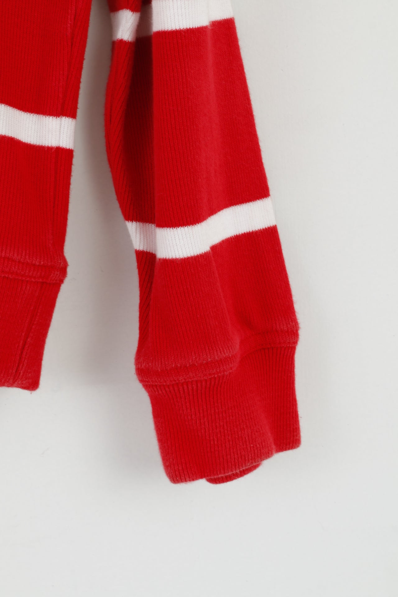 Pierre Cardin Men M Jumper Red Striped Cotton French Style Zip Neck Sweater