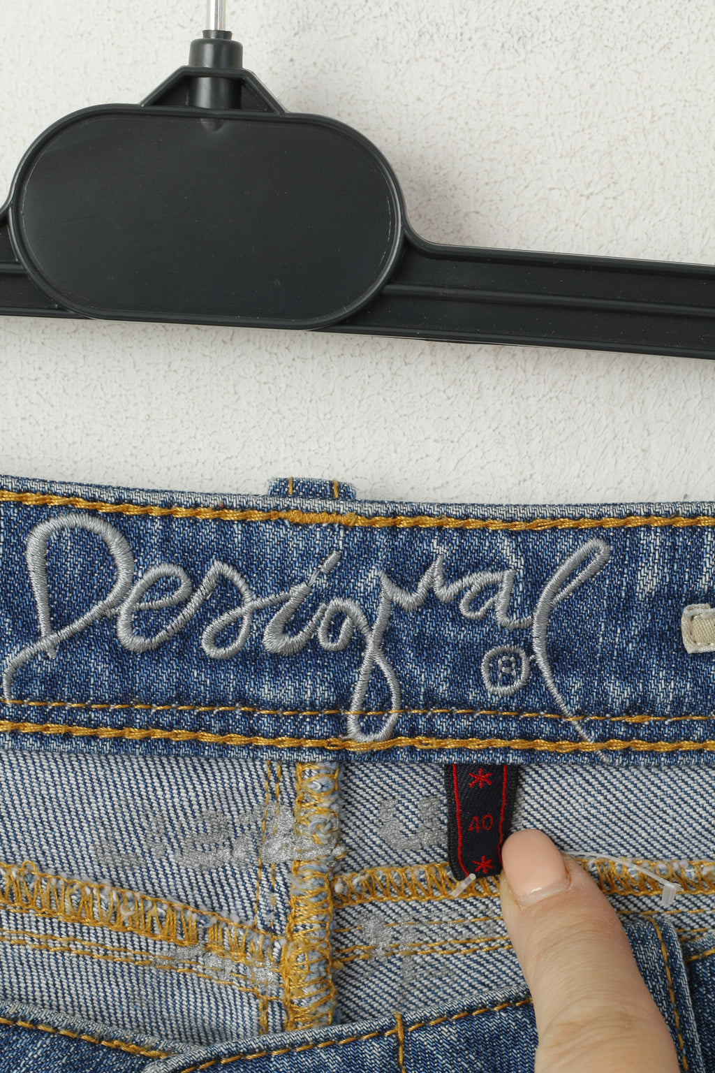 Desigual Women 40 Jeans Trousers Blue Cotton Denim Straight Fit Pants