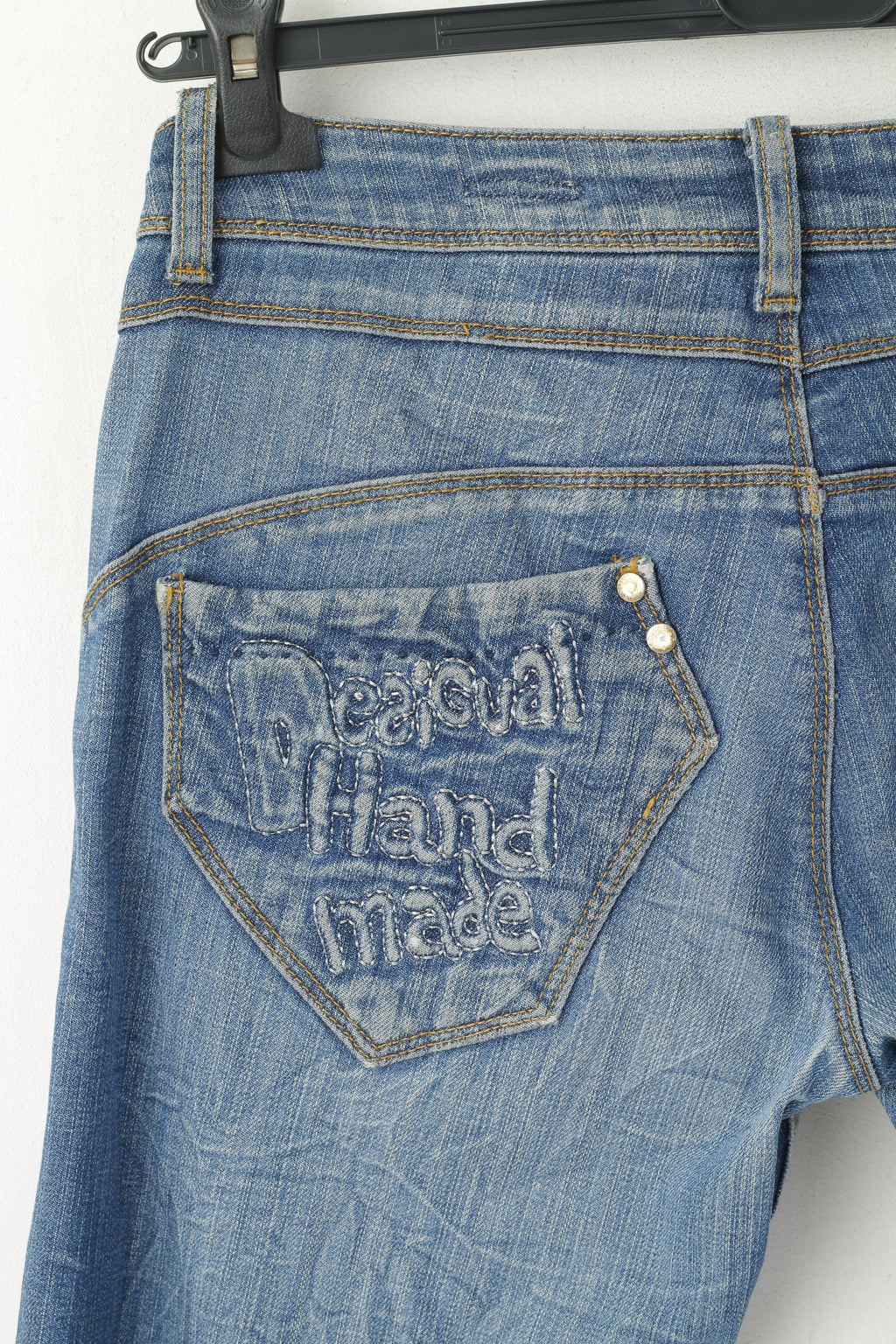 Desigual Women 40 Jeans Trousers Blue Cotton Denim Straight Fit Pants