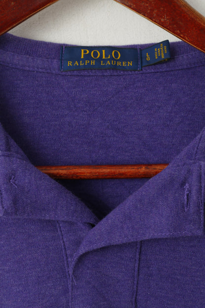 POLO Ralph Lauren Polo da uomo L Polo tinta unita in cotone viola a maniche corte