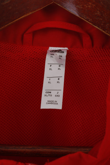 Adidas Men XL Jacket Red Bomber Full Zipper Activewear Vintake Track Top