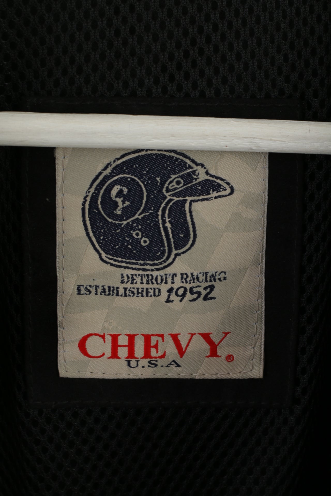 Chevy USA Hommes 56 XL Veste Noir Techno Daim Detroit Racing Zip Up Top