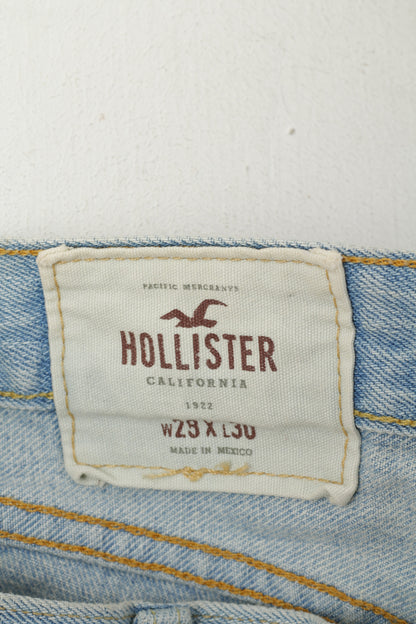 Hollister Women 28 Jeans Trousers Light Blue Cotton Denim Straight Leg Skinny Pants