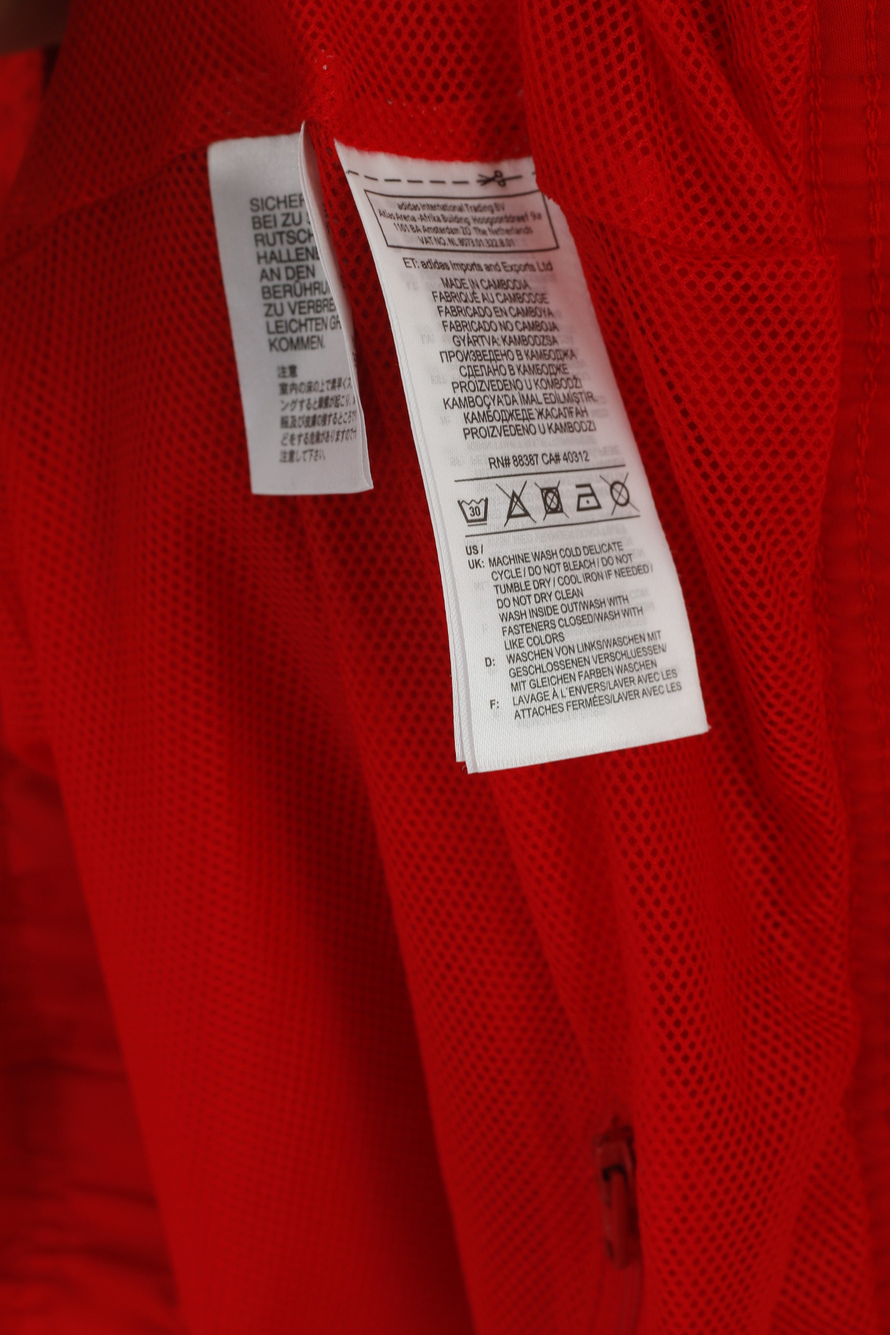 Adidas Men XL Jacket Red Bomber Full Zipper Activewear Vintake Track Top