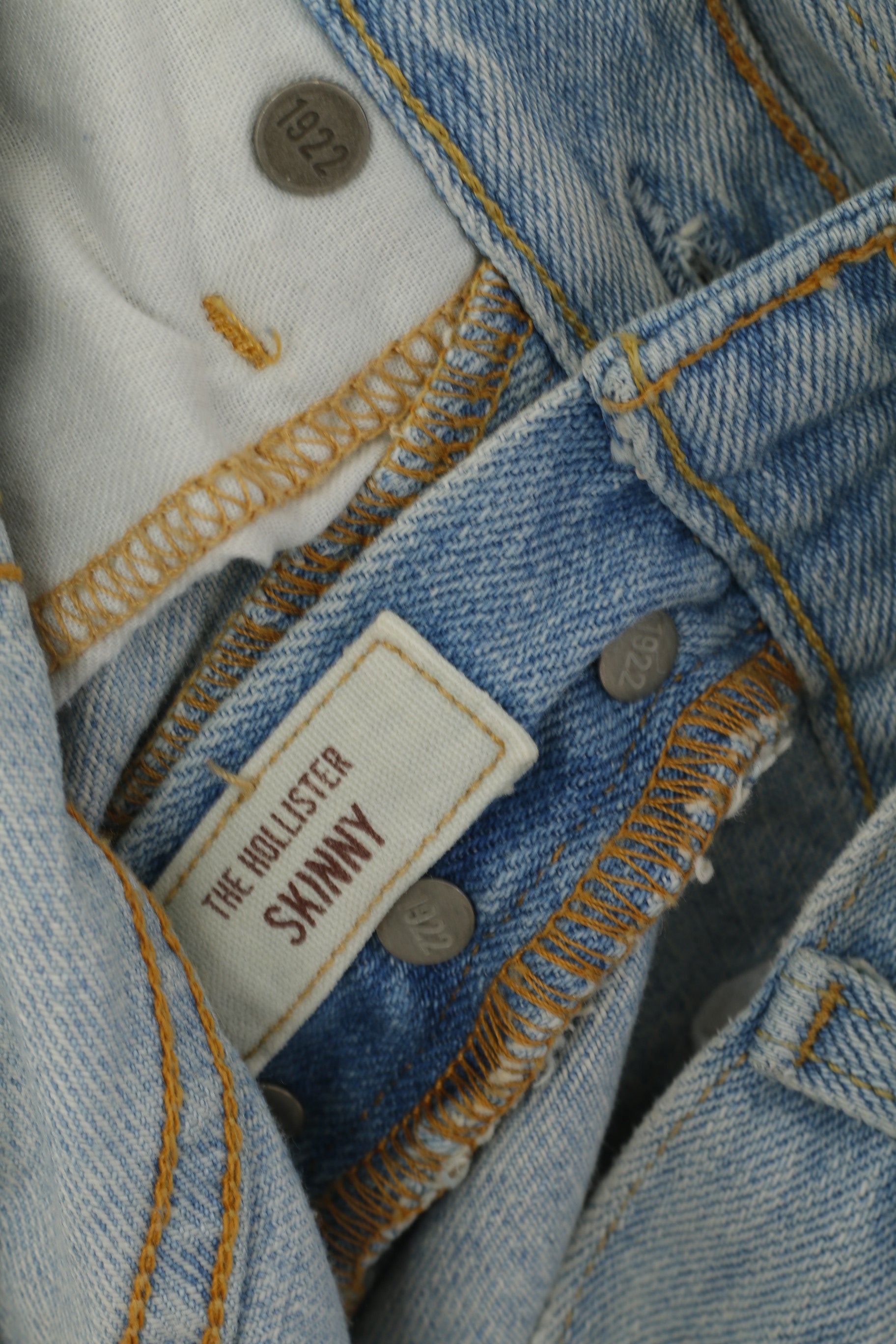 Pantaloni Hollister Donna 28 Jeans Pantaloni skinny a gamba dritta in denim di cotone azzurro