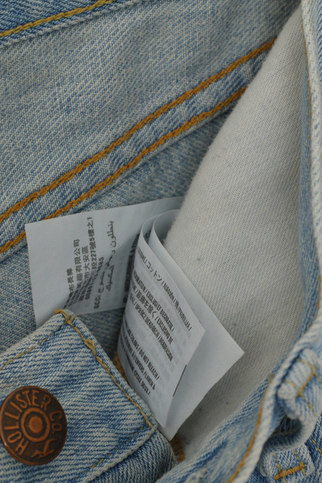 Pantaloni Hollister Donna 28 Jeans Pantaloni skinny a gamba dritta in denim di cotone azzurro