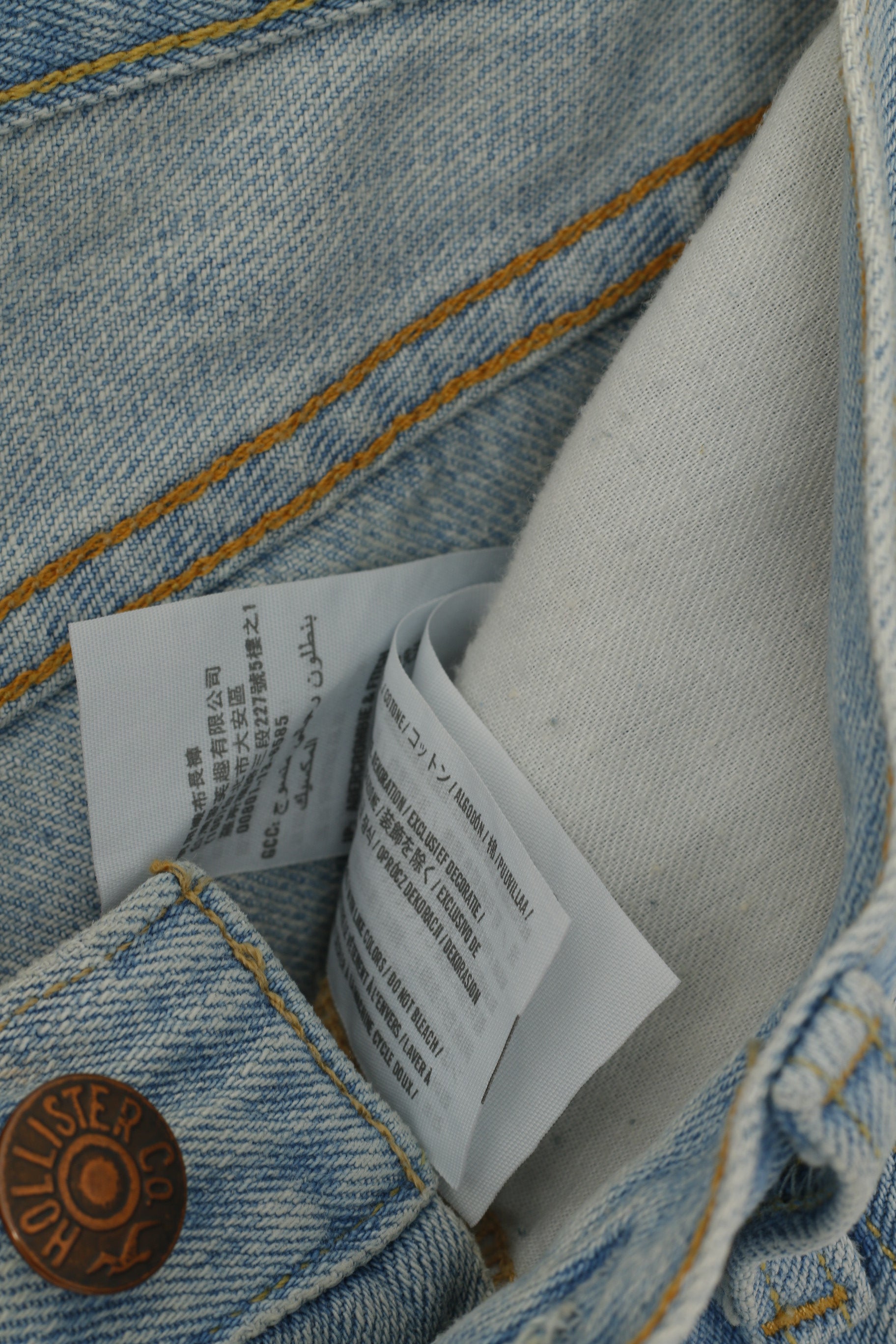 Pantaloni Hollister Donna 28 Jeans Pantaloni skinny a gamba dritta in denim di cotone azzurro