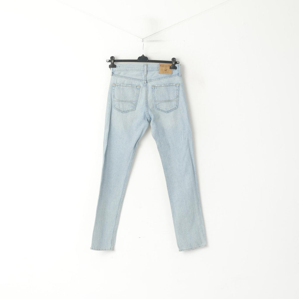 Pantaloni Hollister Donna 28 Jeans Pantaloni skinny a gamba dritta in denim di cotone azzurro