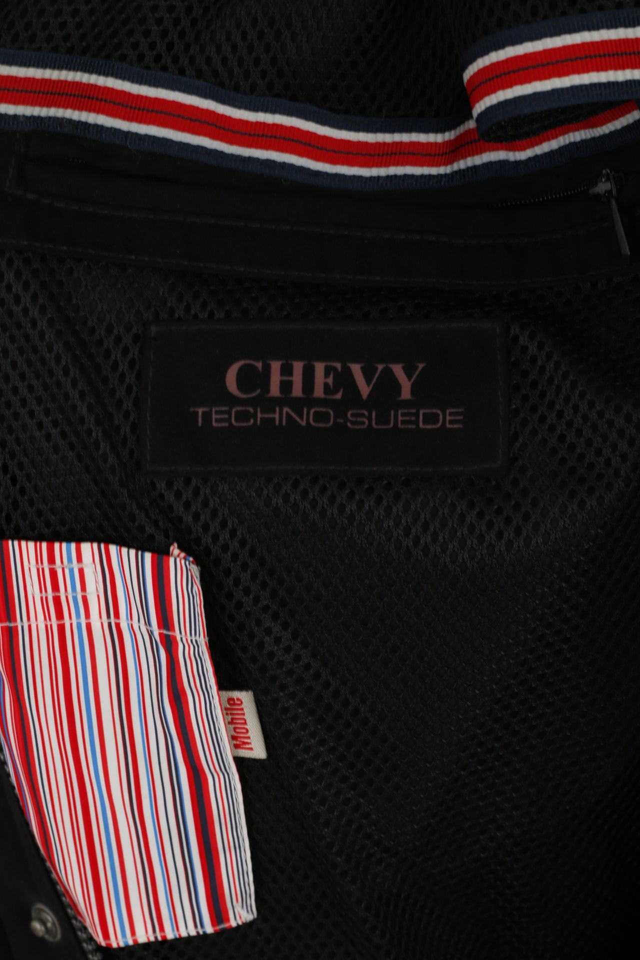 Chevy USA Hommes 56 XL Veste Noir Techno Daim Detroit Racing Zip Up Top