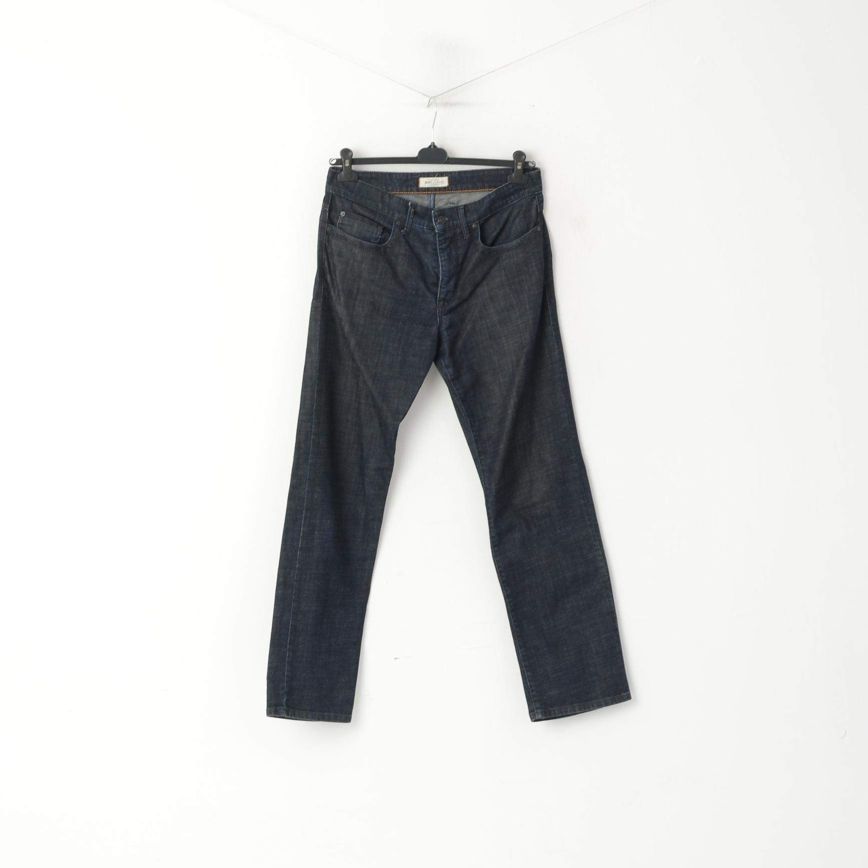 Mac Jeans Pantalon en denim pour homme 32 Bleu marine Coupe droite Pantalon classique