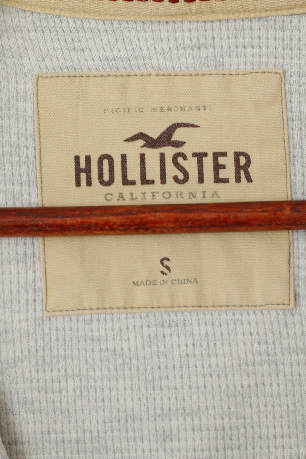 Hollister California Sweat-shirt à capuche en coton gris pour hommes, haut brodé avec fermeture éclair complète