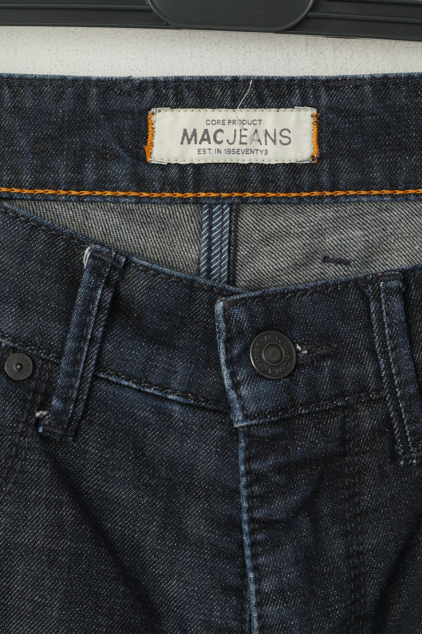 Mac Jeans Men 32 Denim Trousers Navy Regular Fit Straight Leg Classic Pants