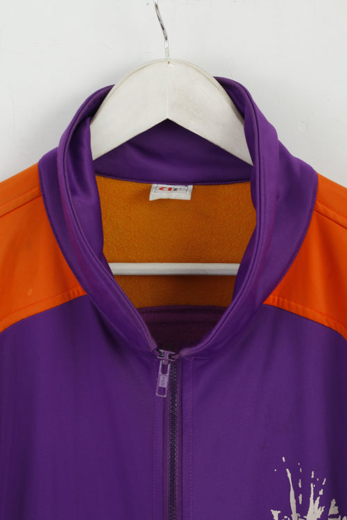 Belfe Hommes 50 40 M Sweat Violet Vintage Zip Up Manches Amovibles Haut