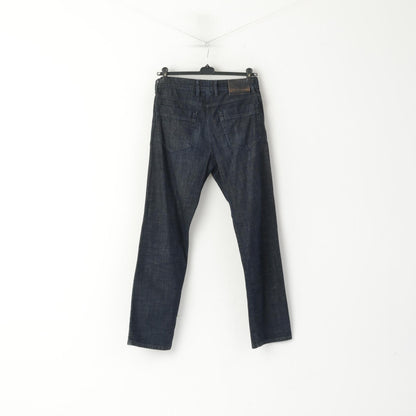 Mac Jeans Men 32 Denim Trousers Navy Regular Fit Straight Leg Classic Pants