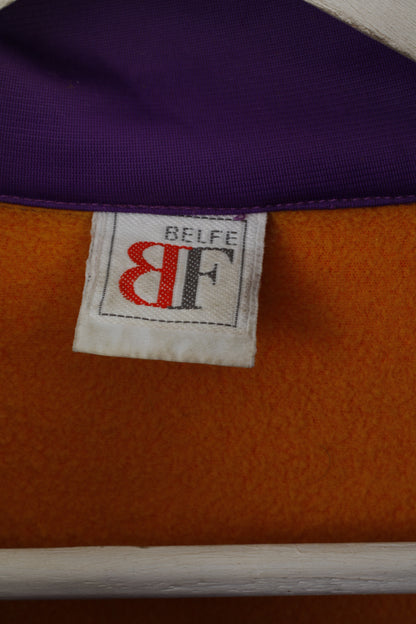 Belfe Hommes 50 40 M Sweat Violet Vintage Zip Up Manches Amovibles Haut