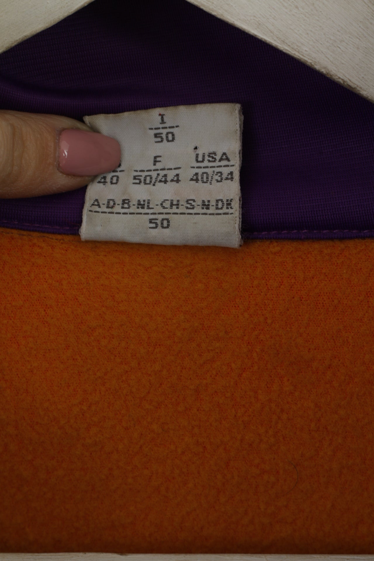 Belfe Men 50 40 M Sweatshirt Purple Vintage Zip Up Removable Sleeve Top