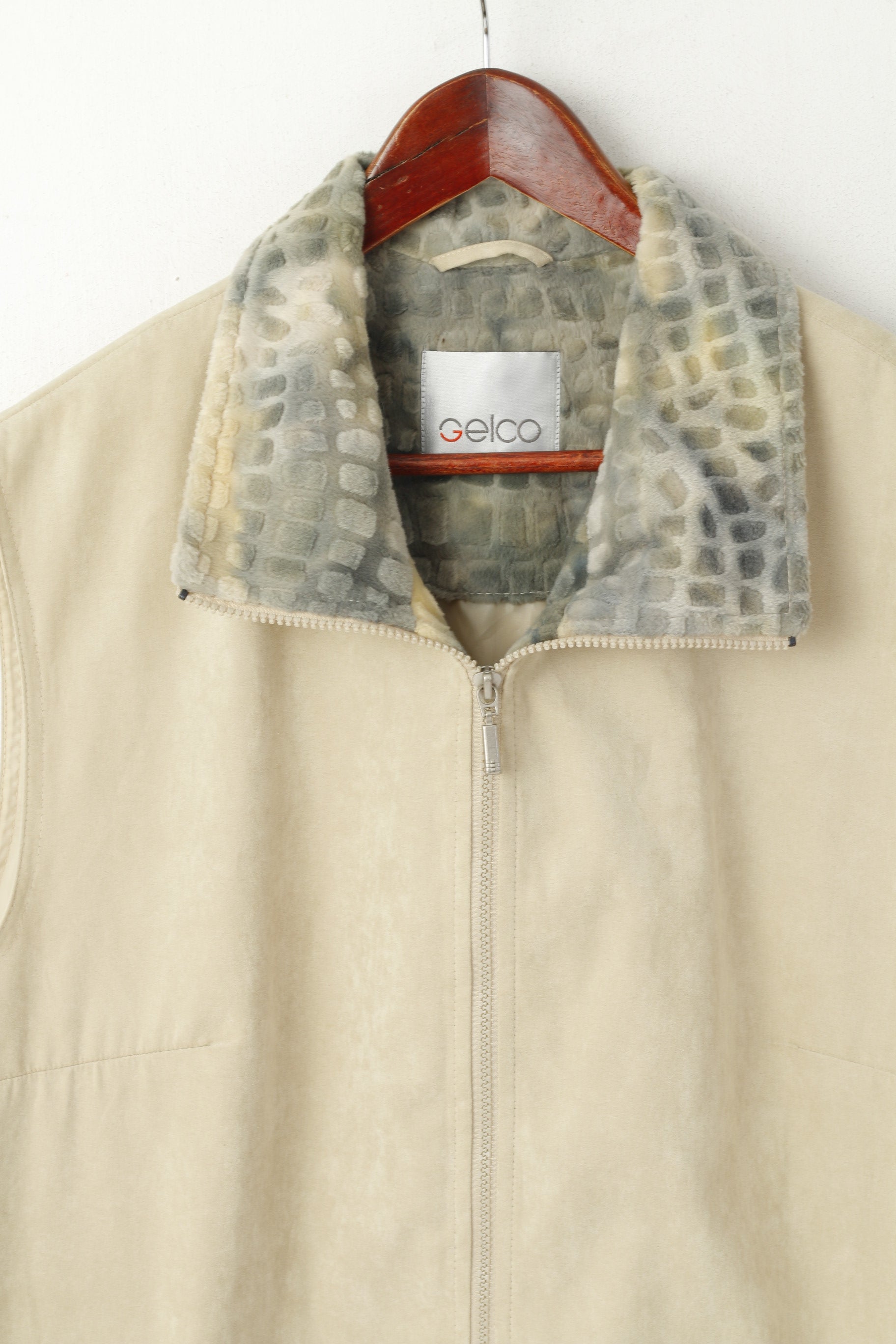 Gelco Women 20 50 XXL Vest Beige Full Zipper Bodywarmer Classic Top