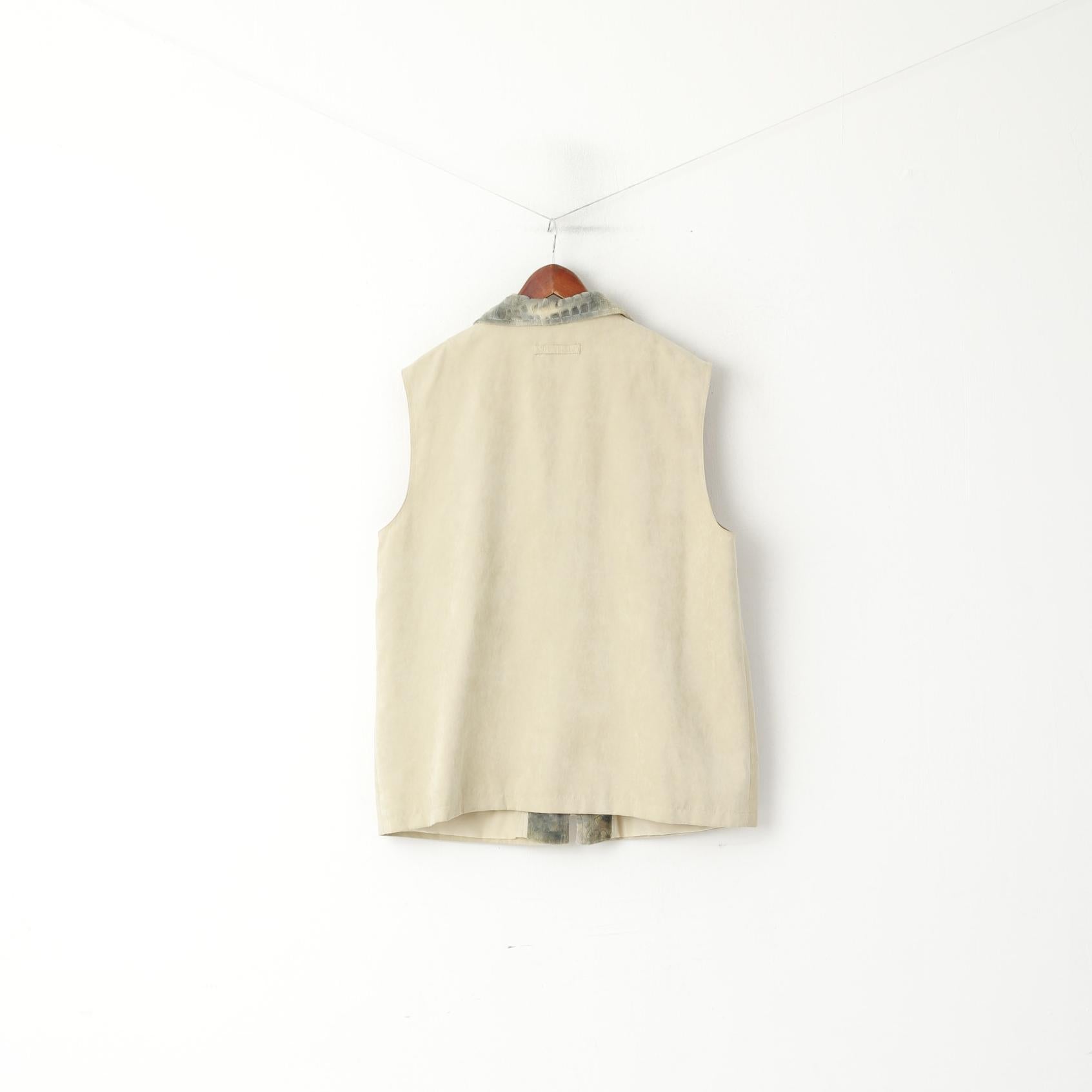 Gelco Women 20 50 XXL Vest Beige Full Zipper Bodywarmer Classic Top