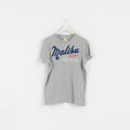 Hollister California Men L T-Shirt Grey Crew Neck Graphic Emroidered Top