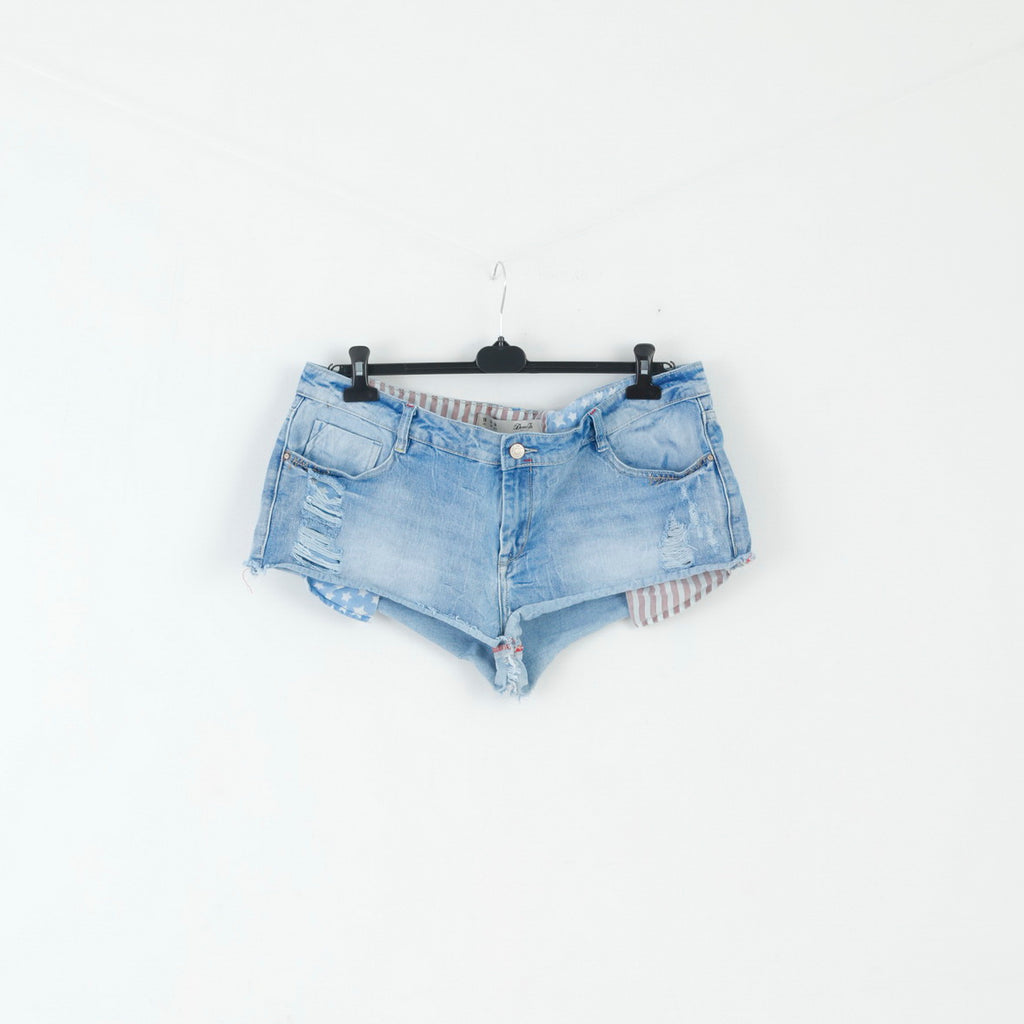Denim Co. Womens 18 46 Shorts  Distressed Blue Denim  Cotton Jeans