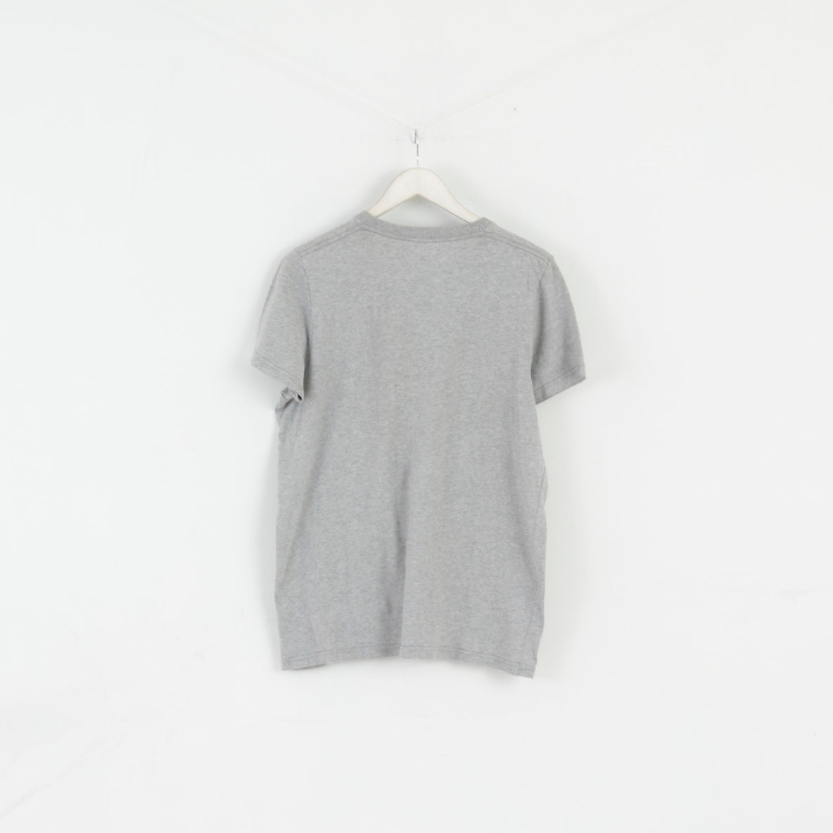 T-shirt Hollister California da uomo L, top grigio girocollo con grafica ricamata