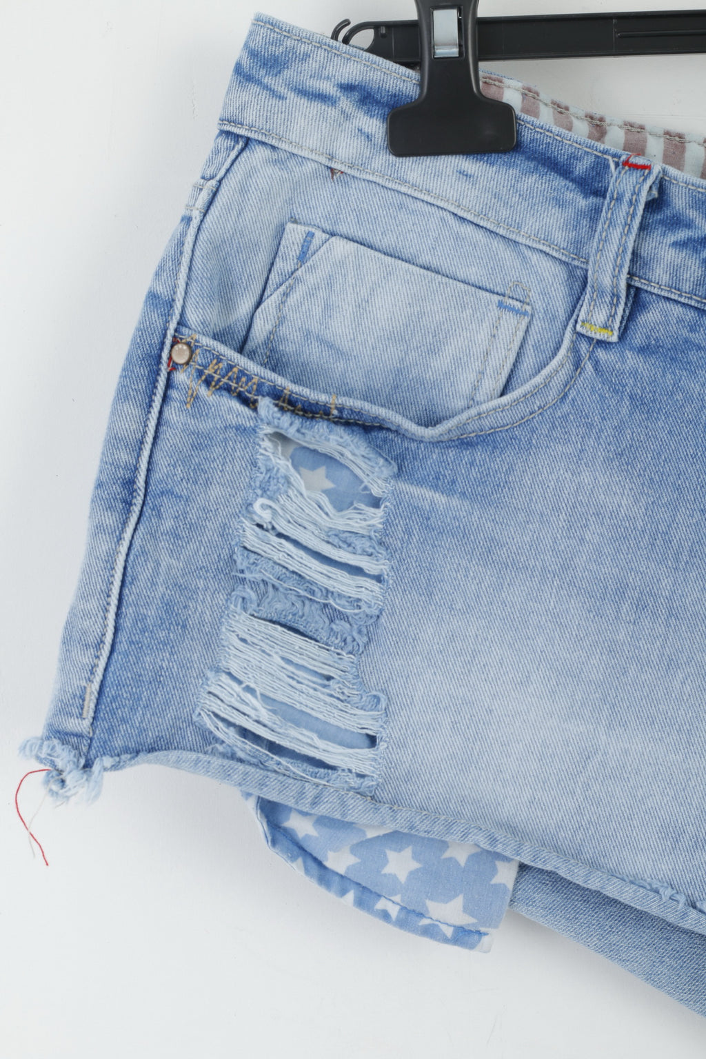 Denim Co. Womens 18 46 Shorts  Distressed Blue Denim  Cotton Jeans