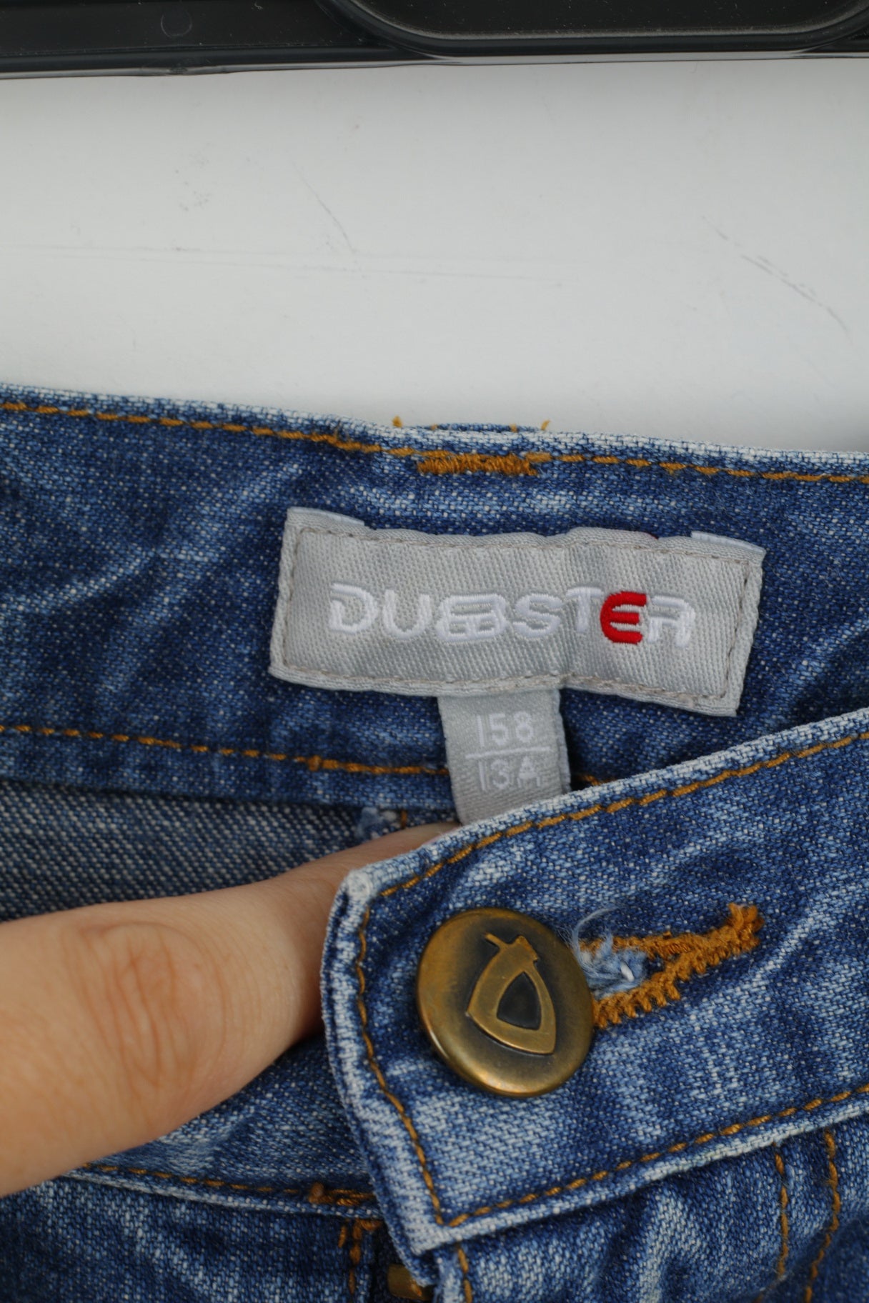 H&M Dubster Girls 158 13 Age Skirt Blue Jeans Cotton Folk Floral Denim