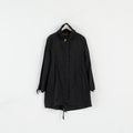 Femmes 16 42 Manteau Brillant Noir Coton Nylon Mélange Léger Fermeture Éclair Complète Evan