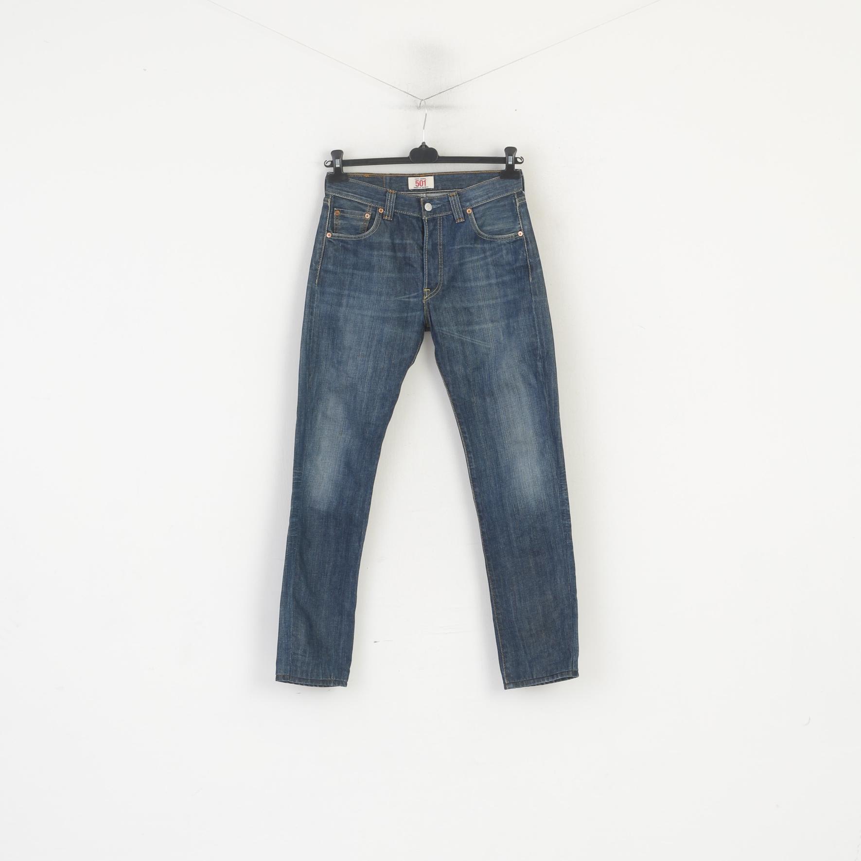 Levi's 501 Women 30 Jeans Trousers Blue Denim Straight Leg Button Fly Pants