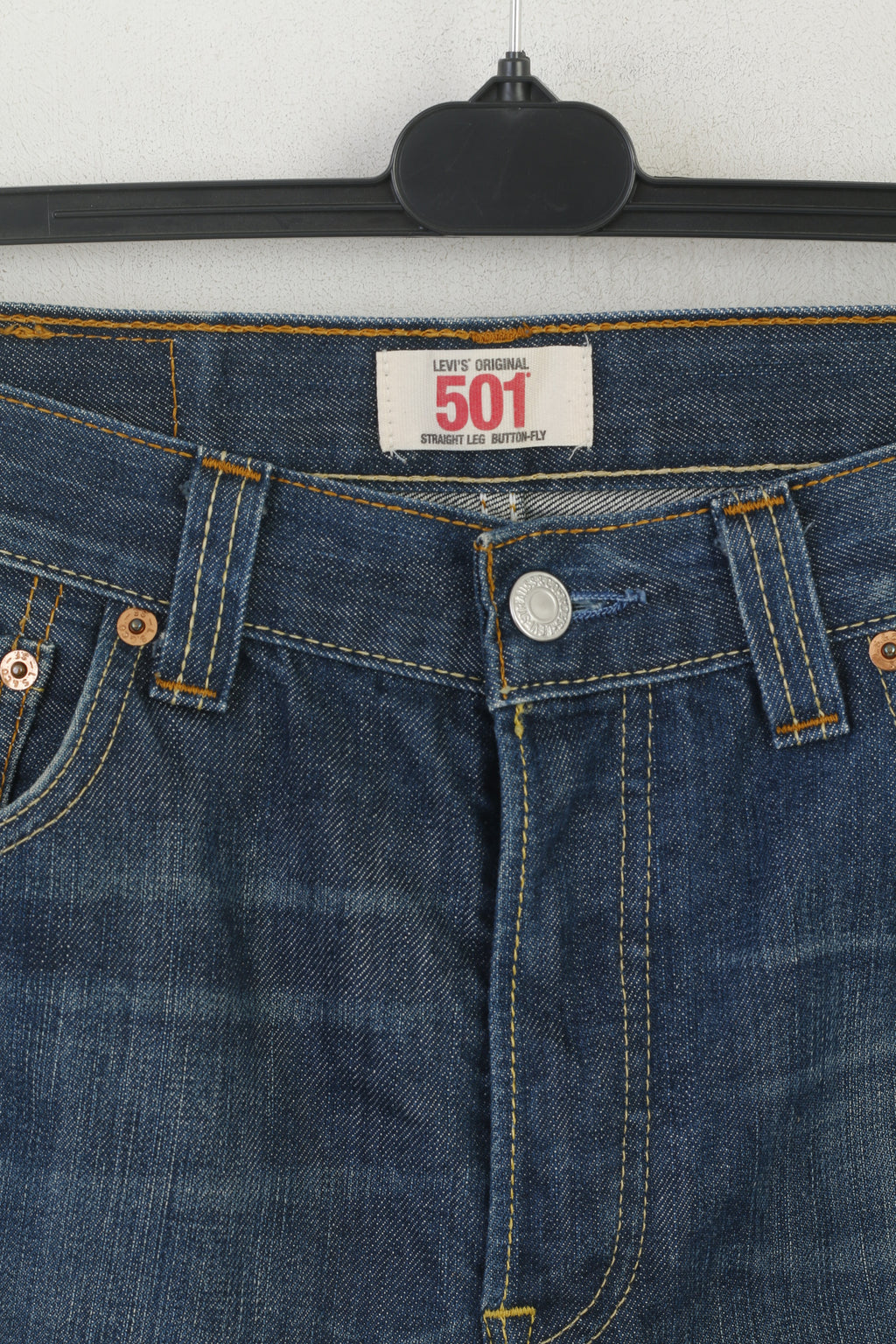 Levi's 501 Women 30 Jeans Trousers Blue Denim Straight Leg Button Fly Pants