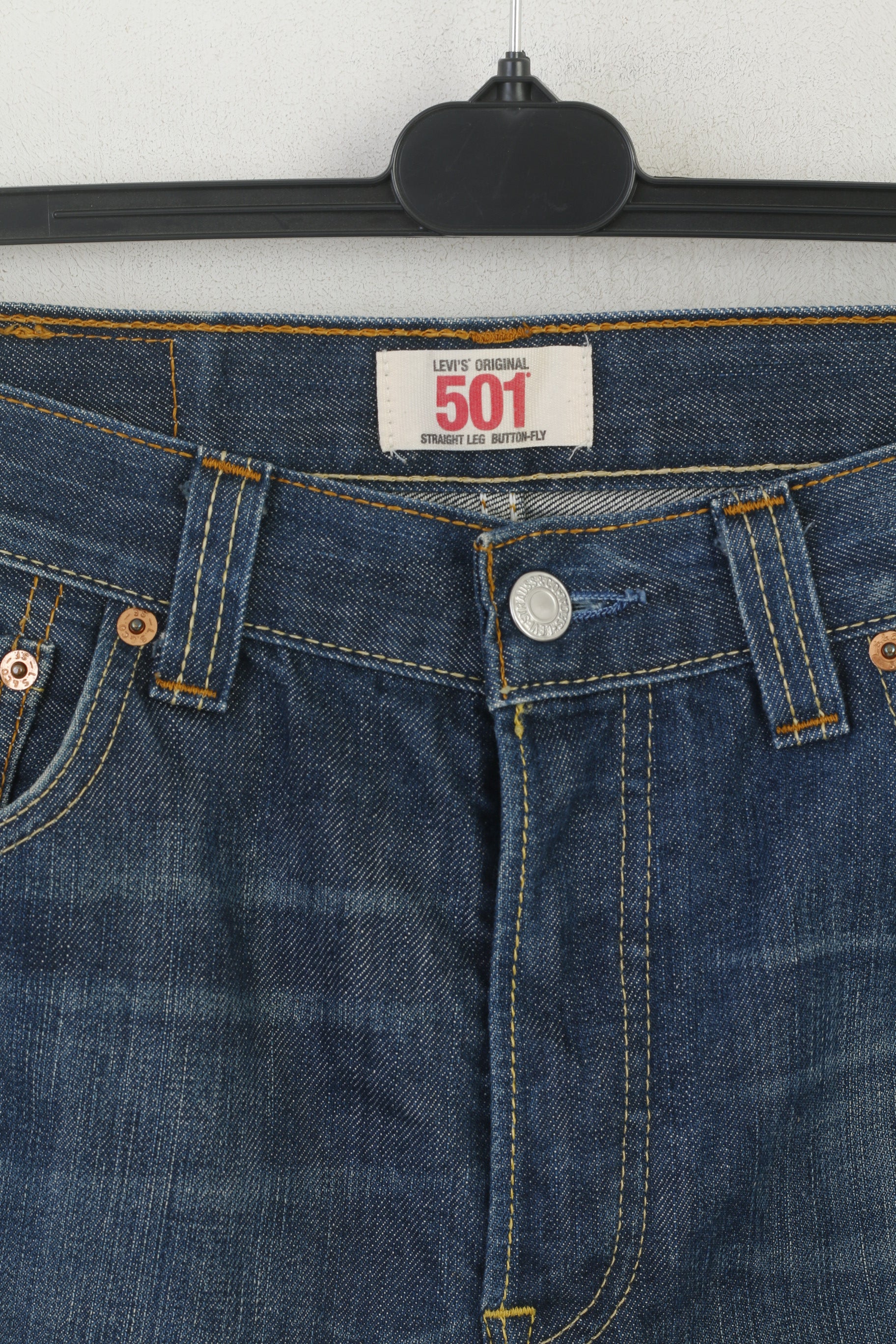 Levi's 501 Women 30 Jeans Trousers Blue Denim Straight Leg Button Fly Pants